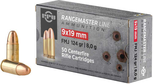 PPU Rangemaster 9x19mm 124 Gr Full Metal Jacket – Bulk Pack of 1000 Rounds