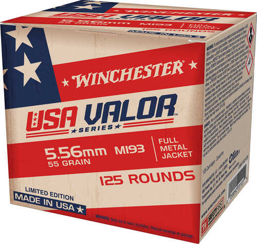 Winchester USA Target 5.56mm NATO 55gr FMJ 125 Rounds