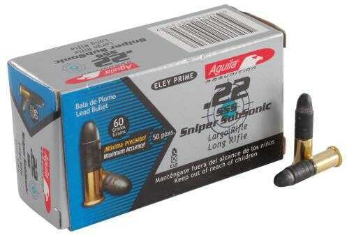 Aguila Sniper Subsonic 22 Long Rifle Ammunition - 60 Grain Lead Nose for Enhanced Accuracy