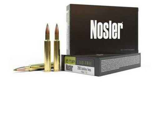 Nosler 140gr E-Tip 280 Rem Ackley Improved Ammo, 20 Rounds