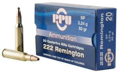 Prvi Partizan 222 Remington 50 Grain Soft Point 20 Rounds