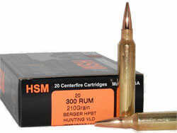 HSM 300 Remington Ultra Magnum 185 Grain HP Ammo 20 Rounds