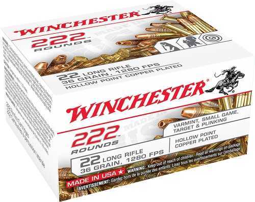 Winchester 22 Long Rifle Ammunition - Copper Plated 36 Grain Hollow Point for Reduced Fouling
