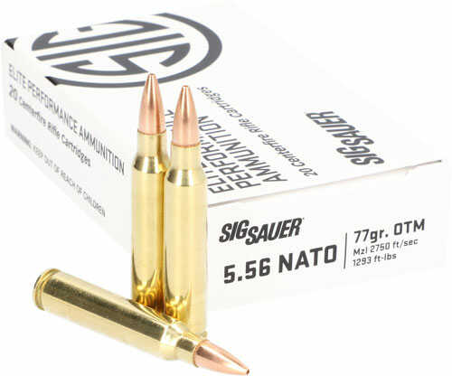 Sig Sauer 5.56 NATO 77 Grain Open Tip Match 20 Round Ammo
